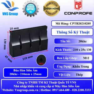 Búa Hàn Siêu Âm 20khz 210mm x 25mm
