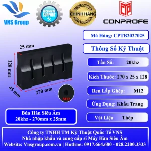 Búa hàn siêu âm 20khz 270mm x 25mm