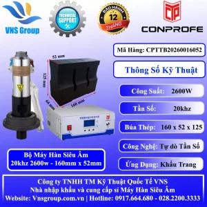 Máy Hàn Siêu Âm | 20khz 2600W Búa Hàn 160mm x 52mm